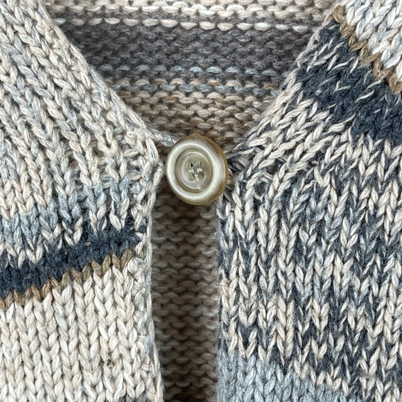 J. Jill Tan Striped Cardigan Size M - Picture 5 of 7